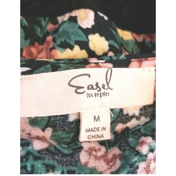 Easel Mini Sundress M Black Floral Dark Romantic Boho Beachy Fairy Cottagecore - Picture 7 of 8